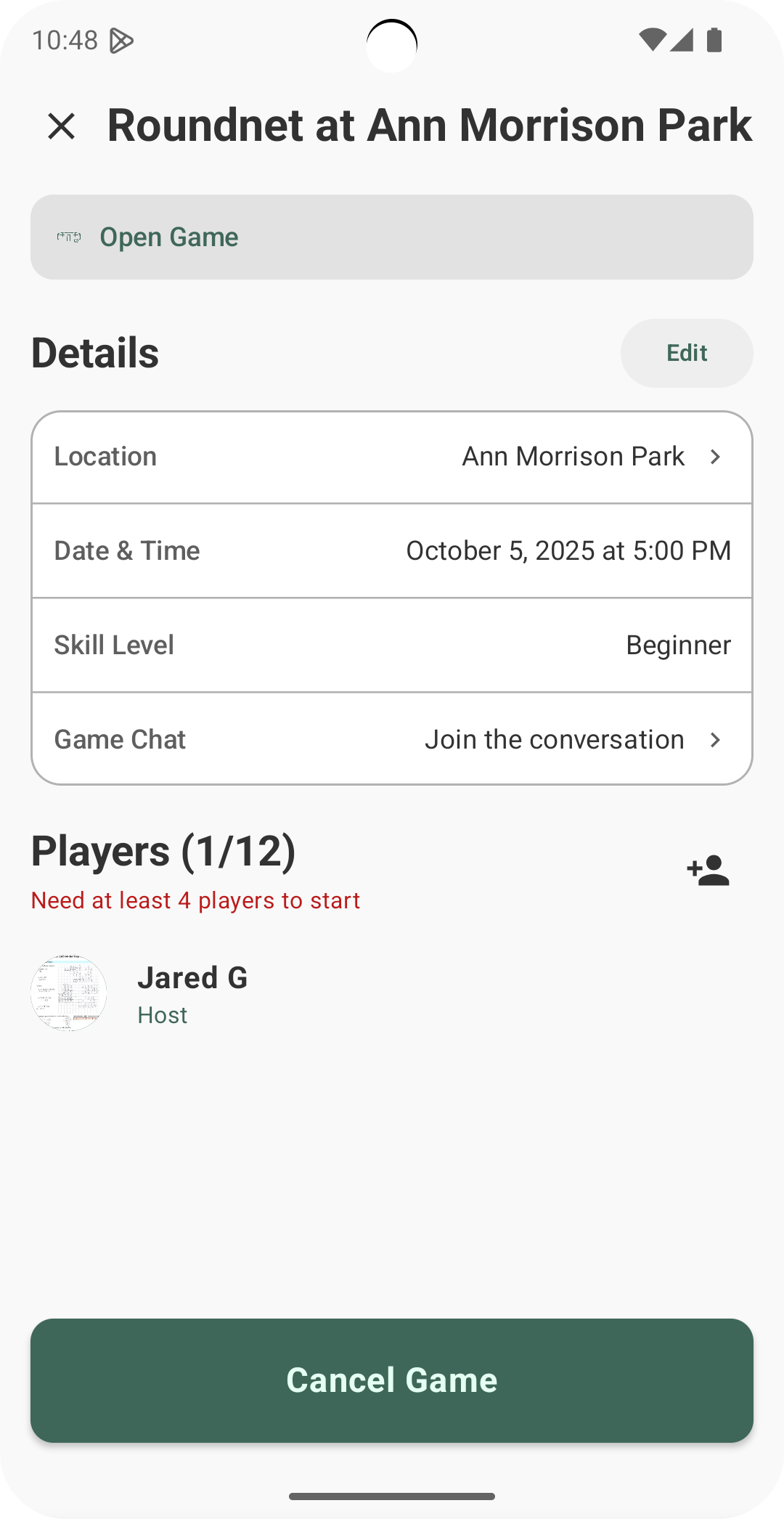 Join or create a game